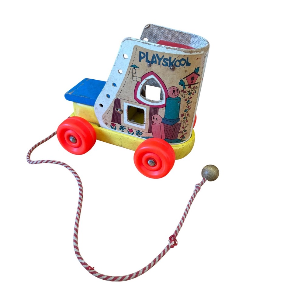 Vintage 1960s Playskool Old Woman & the Shoe Pull Toy